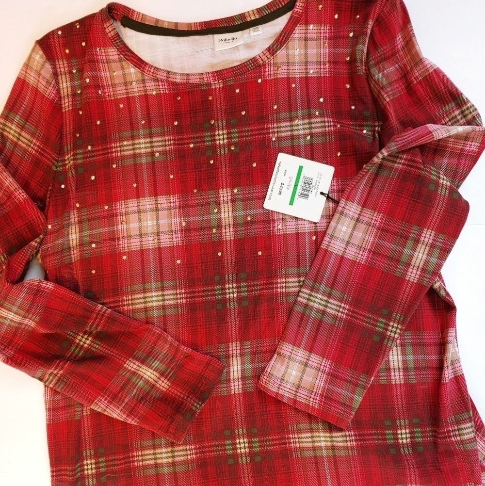 NWT Plaid Top L